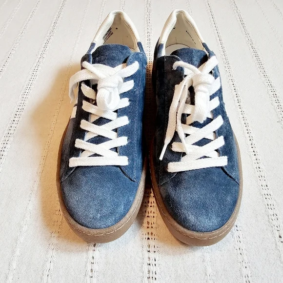 Paul Green Renner Sneakers Suede Handmade Leather Lake White Combo Lace Up 6.5